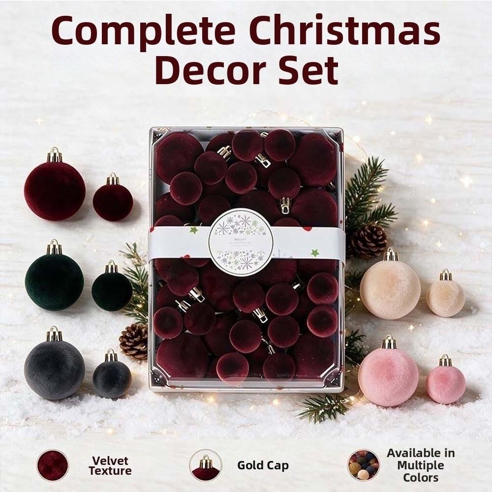 Creative Christmas Balls Fluffy Velvet Ornaments Festive Decor Tree Pendants  Gifts