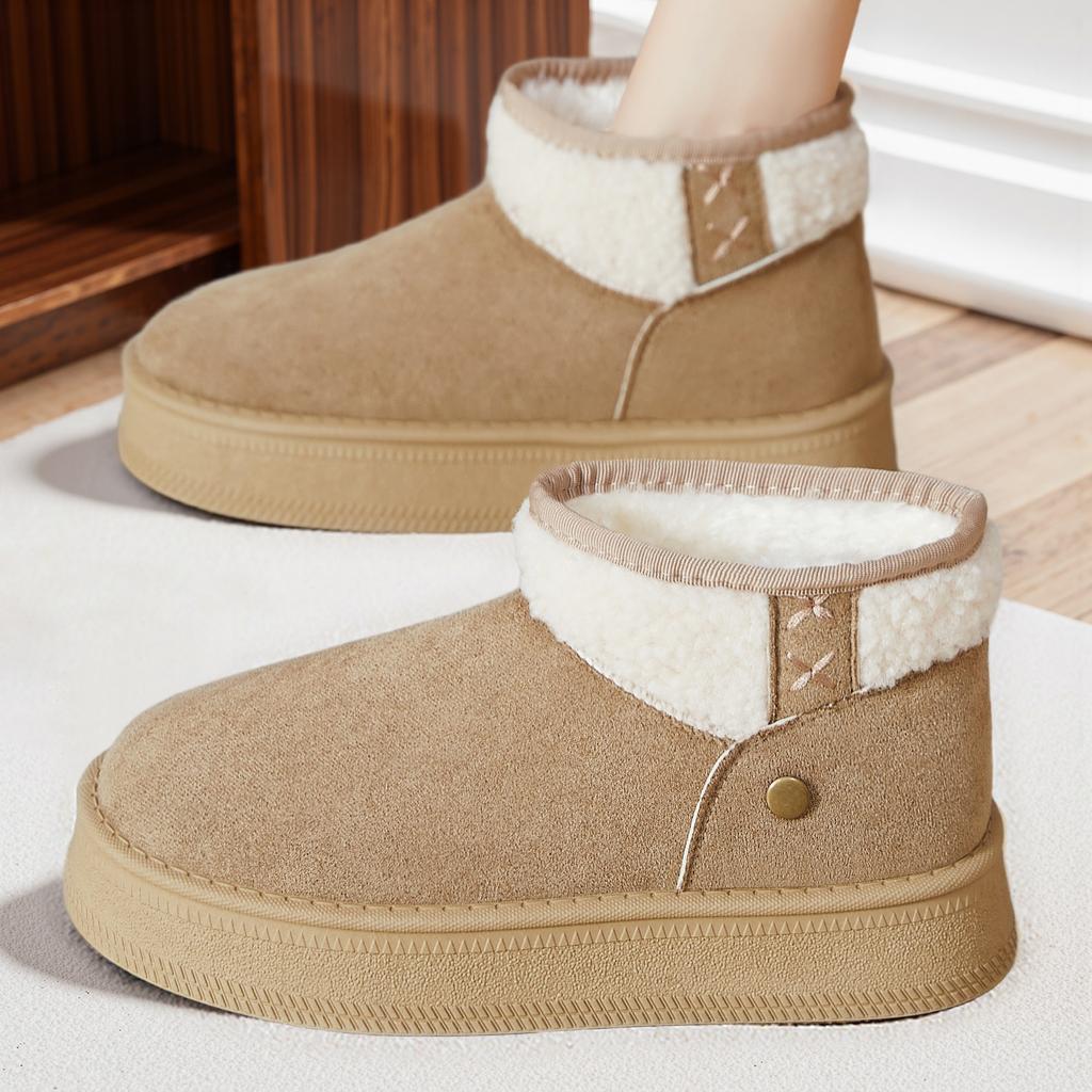 Shoes women's new snow boots cotton shoes piled thickened cotton boots one pedal medium boots thick-soled women's boots