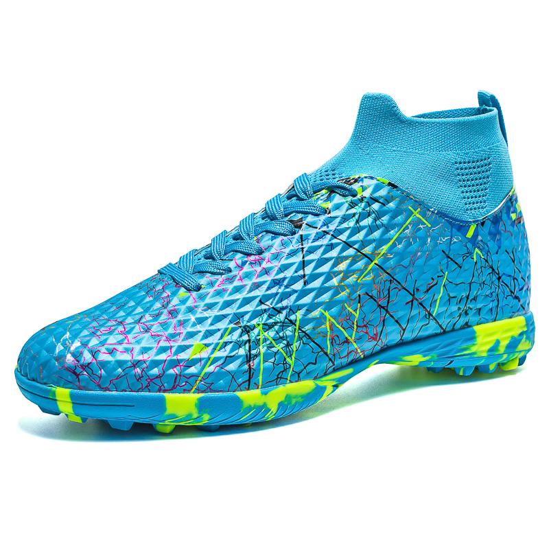 Herren Fußballschuhe FG/TF High Top Neu Verschleißfest Stoßdämpfend Freifeld Professionelles Training Fußballschuhe für Teenager
