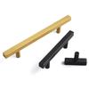 Oukali American Style Furniture Kitchen Cabinet Handle Cupboard Matt Black T Bar Square Stainless Steel Pull Handles