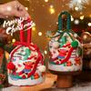 Christmas Gift Bags Cartoon Candy Bag with Bow Biscuits Apple Packaging Box Children's Drawstring Pouch Party Supplies Storage