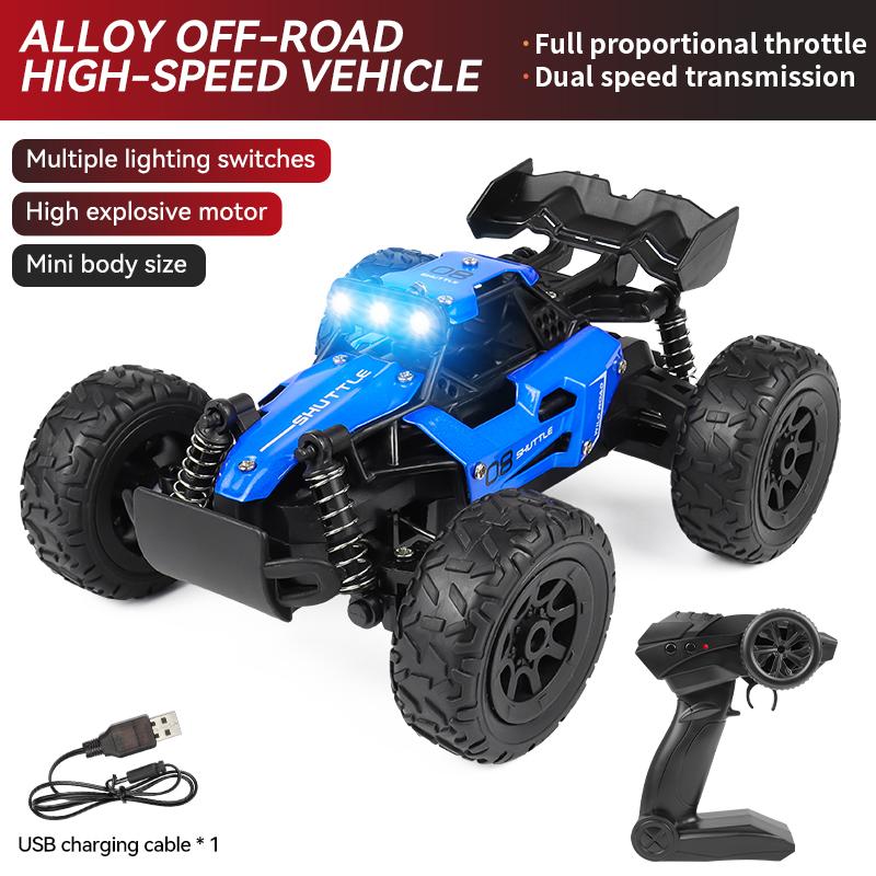 1:32 New Alloy 4WD RC Car Off Road Remote Control Car Radio Buggy Truck Racing Drift with Led Lights RTR Vehicle Children’s Toys
