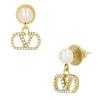 Valentino GaraVani V Logo Crystal Pearl Drop Earrings 9w2j0x81