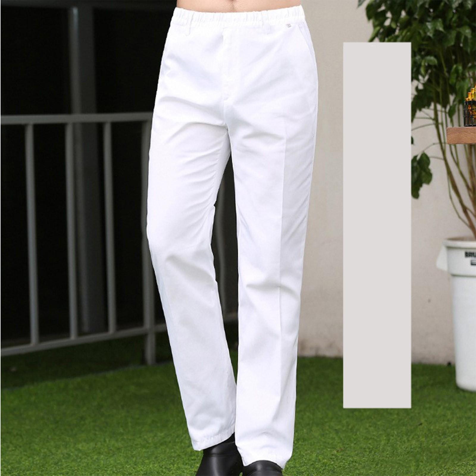 

Hotel Uniform Pants, Kitchen Striped Chef Pants, Restaurant Waiter Elastic Pants M білий