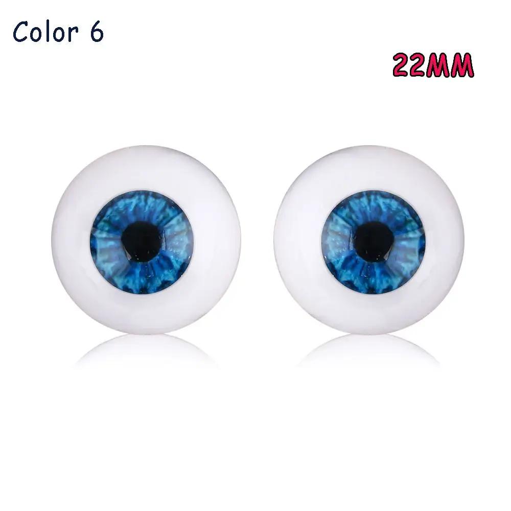 1pair 20mm 22mm 24mm Realistic Half Round Craft Accessories Acrylic DIY Eyeballs Reborn Doll Eyes BJD Mini Easy Use Simulation
