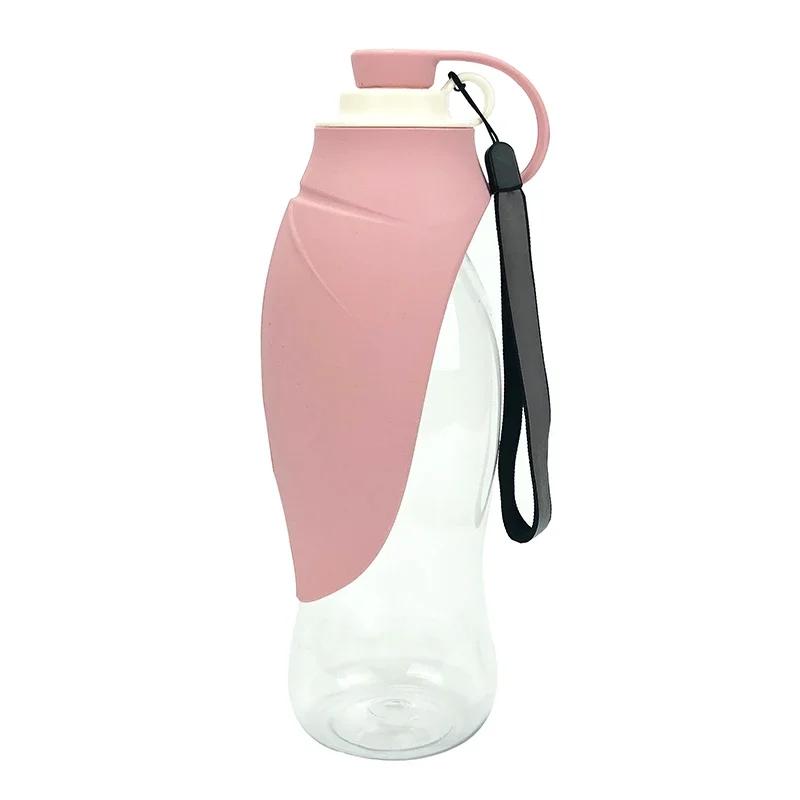 

Portable Pet Water Dispenser For Puppy Cat Drinking Outdoor 580ml Soft Silicone Leaf Design Travel Dog Bowl 580 ml розовый