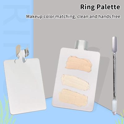 Makeup Mixing Palette Foundation Lipstick Eye Shadow Stainless Steel Mixer Palette With Spatula Beauty Tools Nail Art Palet