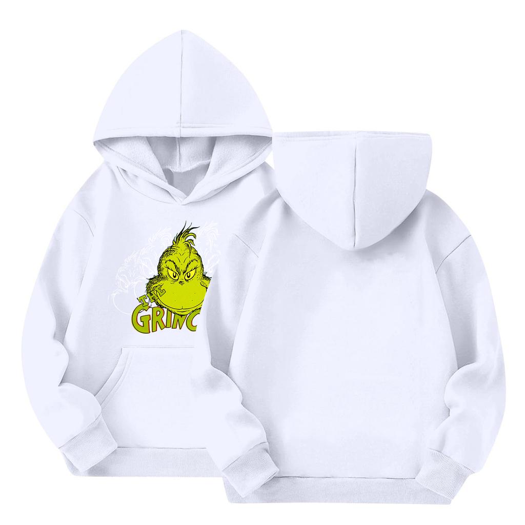 Kids' Long Sleeve Loose Pullover Letter Print Drawstring Hooded Sweatshirt