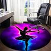 1pc Dance Art Office Round Area Rug, Indoor Mat Suitable ForOffice, Under Office Chairs Bedroom Living Room Home Decor, Room Deco D006
