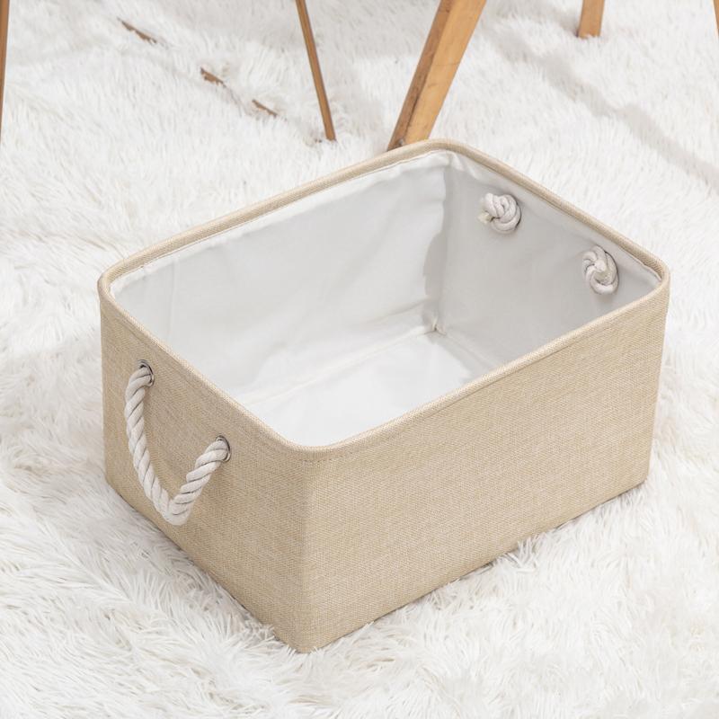 Foldable Fabric Storage Baskets, with Handles Linen Wardrobe Storage Rack Home Wardrobe Towel Toys Storage Basket