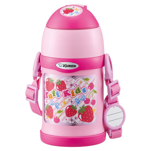 Láhev na vodu ZOJIRUSHI z nerezové oceli Cool Kids sportovní láhev 2 WAY slámka a kelímek Typ 450 ml Růžová SC-ZT45-PA