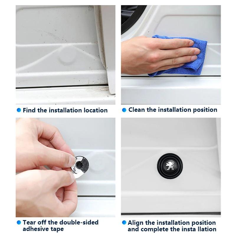 Car Door Shock Absorber Gasket Sticker Soundproof Protector Pads For Peugeot 208 308 206 307 207 3008 407 508 2008 5008 406 408