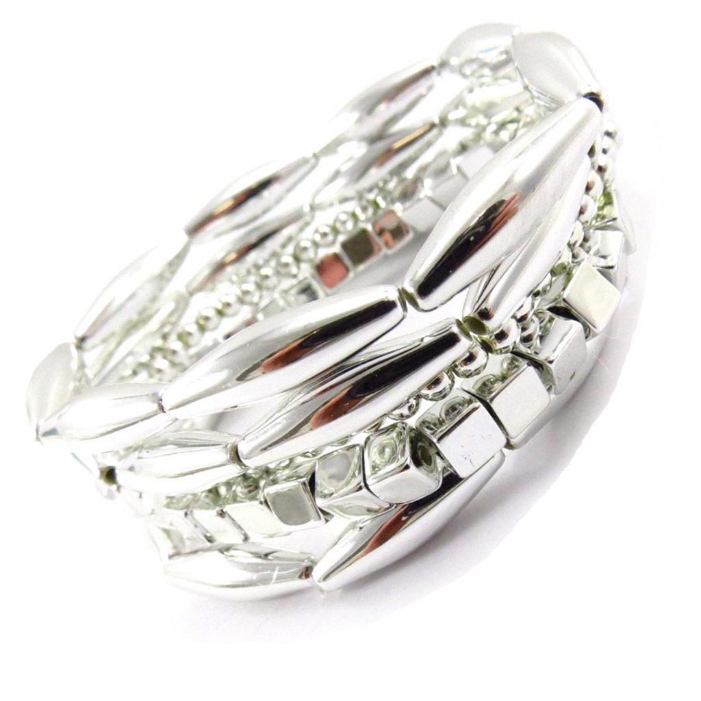 Les Trésors De Lily [J6346] - Fancy Silver 'Choreography' Bracelet