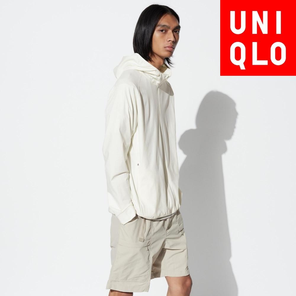 

UNIQLO Ultra Stretch DRY EX УФ-защита парка на молнии с длинными рукавами 01 OFF WHITE/Men XS