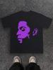 T-shirt décontracté à col rond avec impression de profil d'homme beau, taille S, pour unisexe