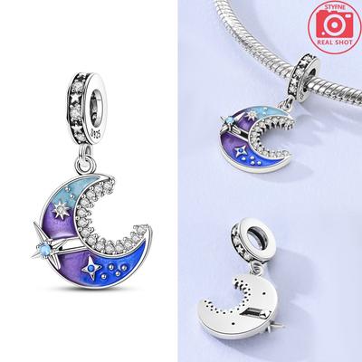 Charms Argento Cielo Stellato Misterioso Luna Stelle Ciondoli Adatti ai Braccialetti Originali Charms Per Donne Gioielli Fai da Te Regali