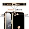 Coque pour iPhone 17e, Silicone Motif Cœur Anti-Rayure Slim Antichoc - Noir - 2 Verres Trempés