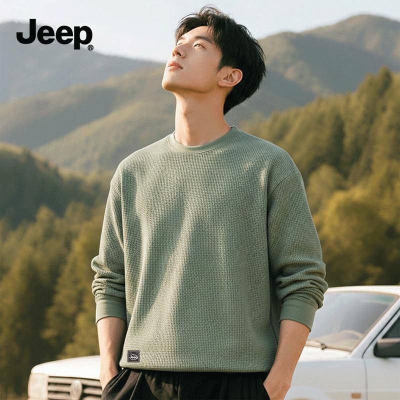 JEEP Men's 2026 Spring Waffle Knit Long-Sleeve T-Shirt
