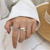 Silver Beautiful S925 Round Shape Ring For Women With Polished Open Adjustable Design Suitable Gifting For