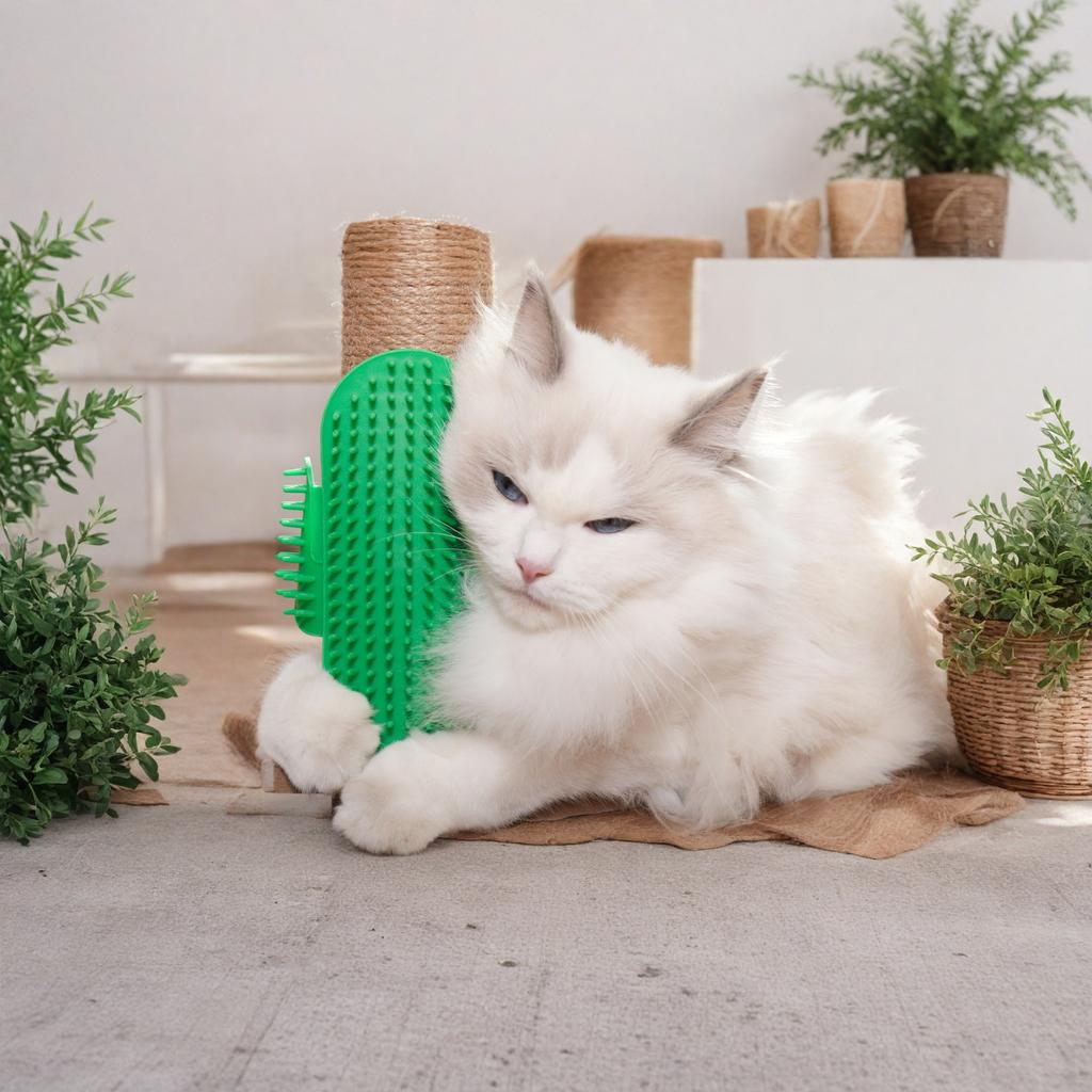Self Groomer Brush Corner Scratcher Massage Toy for Cats