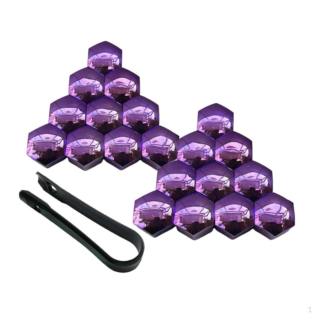 Car Wheel Lug Nut Cover Kit - 20 Pieces with Installation Tool