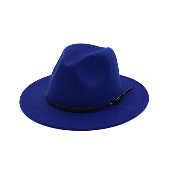 Jazz Cap Wide Brim Breathable Solid Color Fedora Hat Winter Floppy Women Cap Streetwear