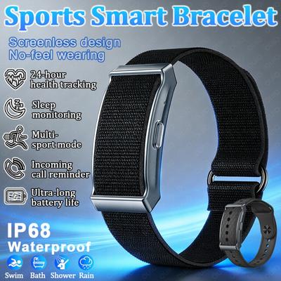 BEZ EKRANU Smart Opaska Sportowe Tryby Tętno Ciśnienie Krwi Sen Wodoodporność IP68 Przypomnienie o Połączeniach Długa Żywotność Baterii Smartwatch