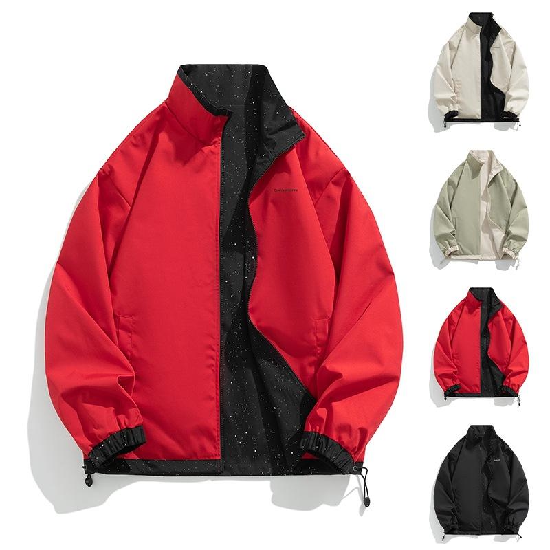 Jacket, cargo jacket, spring and autumn new fashion, handsome couple, reversible stand-up collar, loose jacket, versatile casual