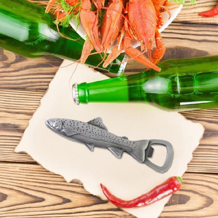 Fish Shape Beer Bottle Opener Stainless Steel Texture Beer Caps Opener Camping Tool for Various Type of Cold Beverages