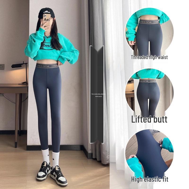 

High-Waisted Women s Fleece-Lined Base Layer Pants with Tummy Control and Butt Lifting for Autumn/Winter. XL (120-140 lbs)