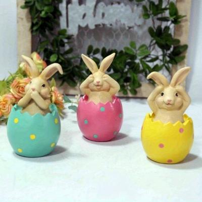 1 Stück Osterhase Statue Hase Skulptur Europäisches Zuhause Harz Bunt Schreibtisch Dekoration Zuhause Osterdekorationen