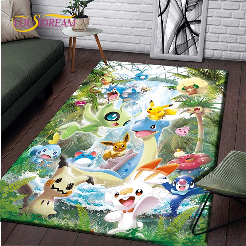 Anime Pokemon Pattern Carpets Living Room Anti-Skid Pikachu Area Rug Kids Bedroom Mats Yoga Mat Large Carpet Decor