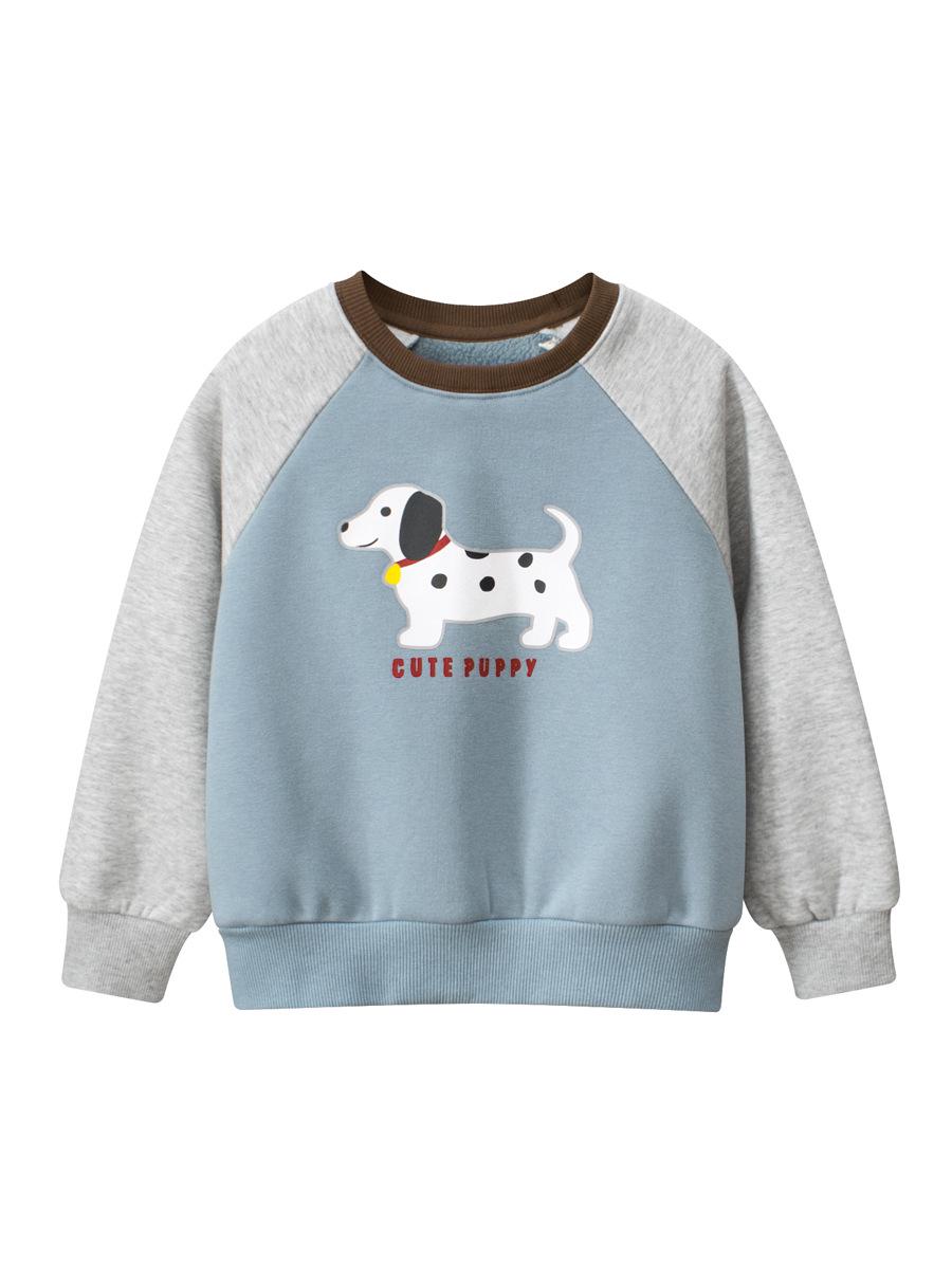 27kids Korean Style Boys  Long Sleeve Pullover Hoodie for Spring/Autumn - Medium & Small Handsome Warm Top 110cm