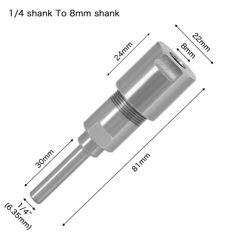 6mm 1/4" 8mm 12mm 1/2" Shank Engraving Machine Extension Rod 90mm Router Bit Collet Chuck Holder Woodworking Tools