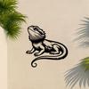 Realistic Bearded Dragon Iron Wall Sculpture Weatherproof Outdoor Art Garden Fence Decor Reptile Lover Gift Halloween Housewarming
