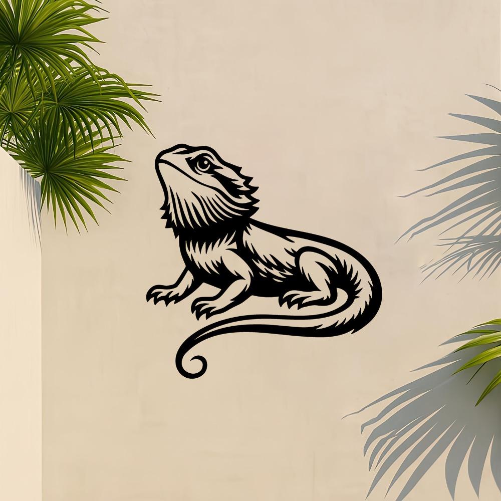 Realistic Bearded Dragon Iron Wall Sculpture Weatherproof Outdoor Art Garden Fence Decor Reptile Lover Gift Halloween Housewarming