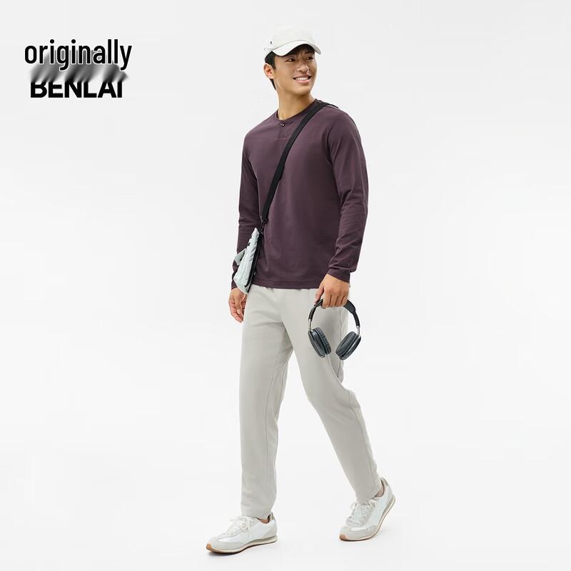 Benlai Men's Antibacterial Cooling Henley Long Sleeve T-shirt BRM450006