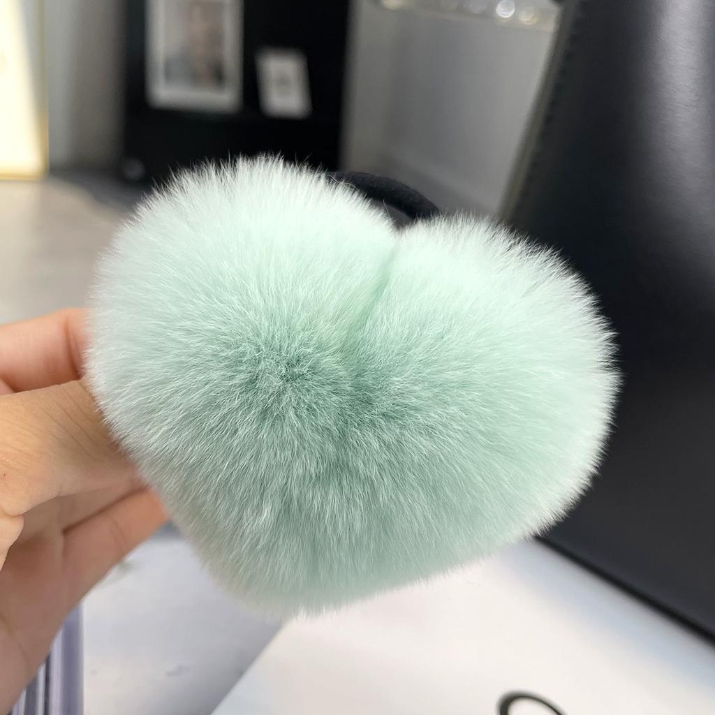 Korean cute Rex rabbit hair band ponytail headrope Internet celebrity high sense hair rope plush love headgear autumn and winter women