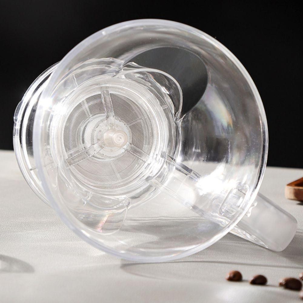 Filter Paper Free Pour Over Coffee Dripper PC with Filter and Tray Coffee Filter Cup Washable Removable Hand Brew Espresso Pot