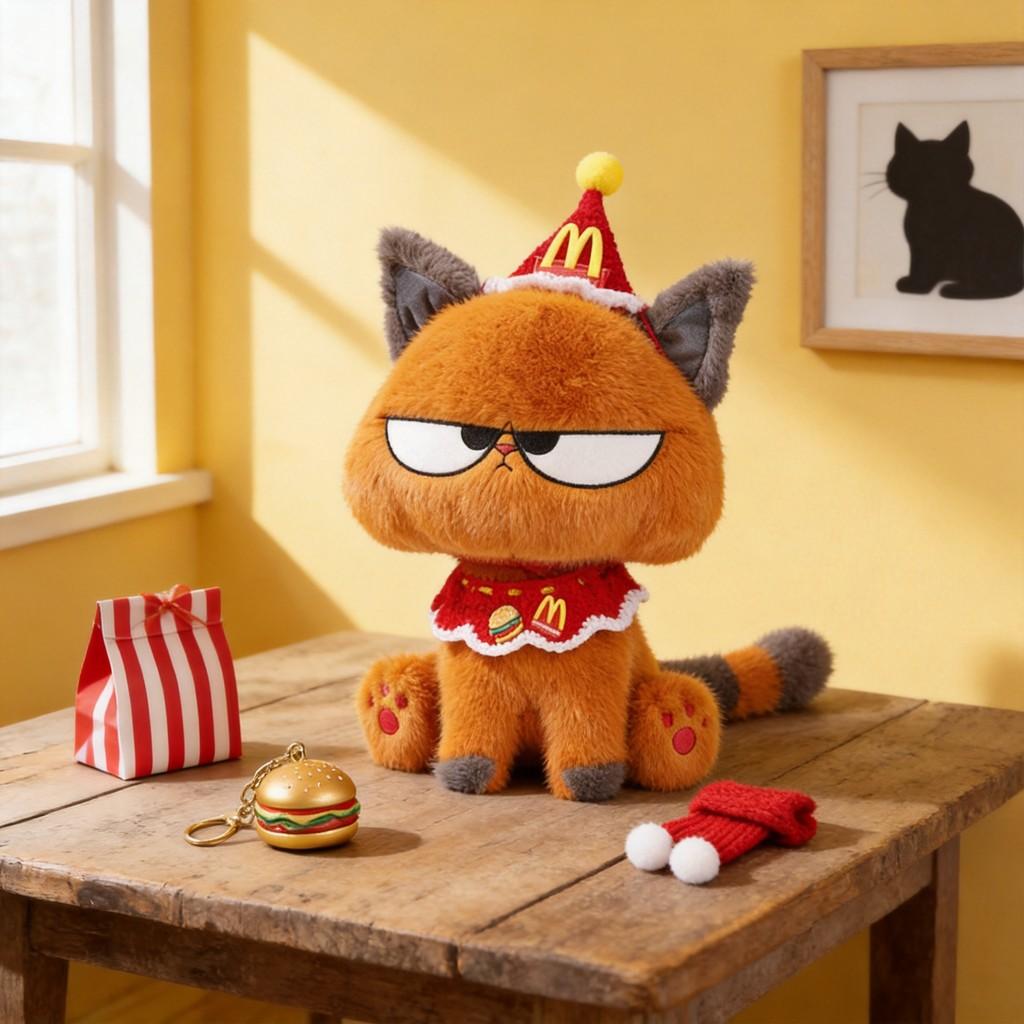 Cool Cat Stuffed Animal With Cartoon Design For Kids Room Decor And Playtime