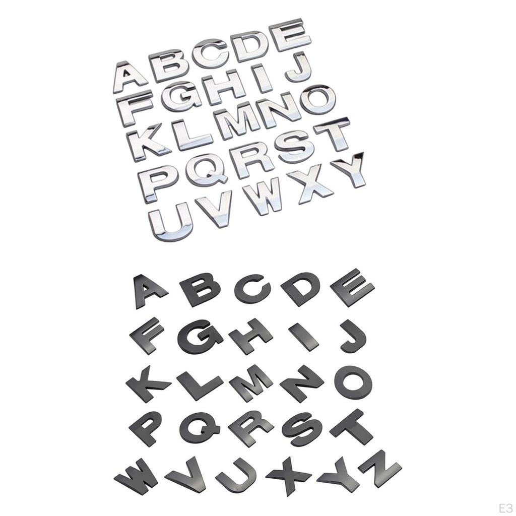 26 Pieces 3D Car Letter Sticker Alphabet Installation Vehicle Body Decal Auto for Door SUV