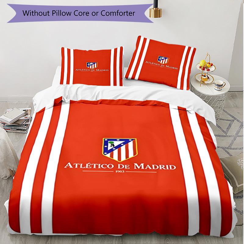 3pcs Duvet Cover Set (1*Duvet Cover + 2*Pillowcase, Without Core), football club Print Soft All‑Season Bedding Set, Home Bedroom Decor Gift