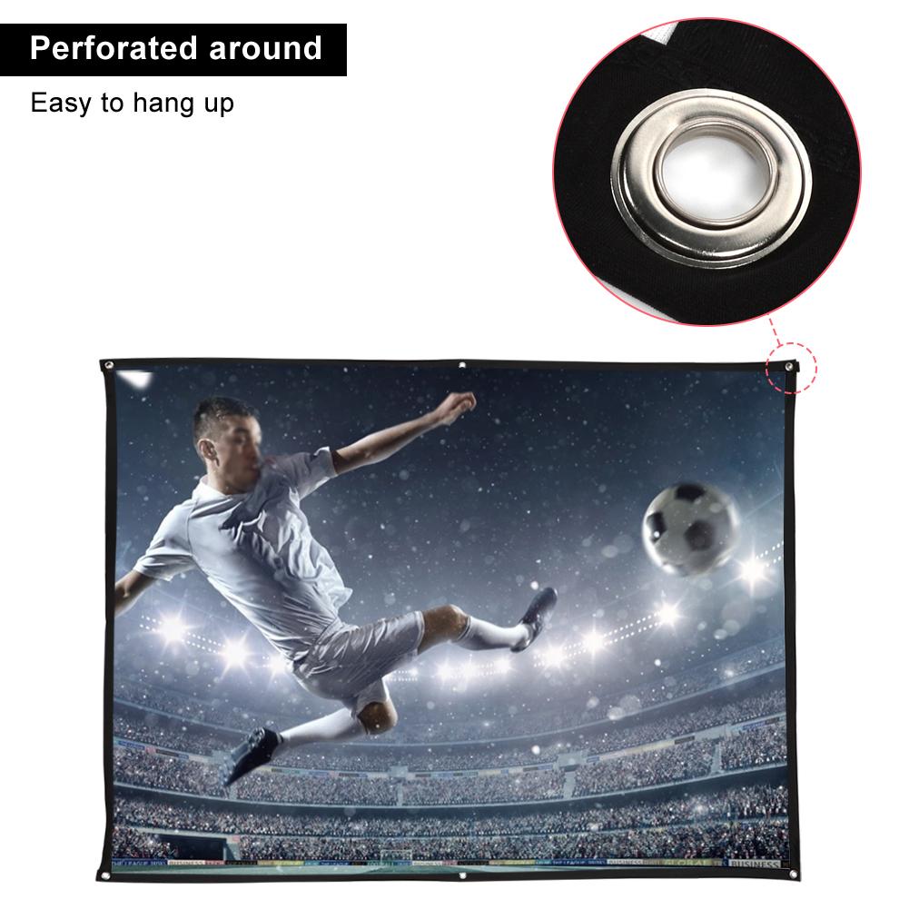 4:3 Thickened 100percent  Polyester Portable Foldable White Soft Projector Screen Curtain100 Inch