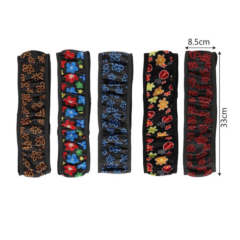 38cm Car Steering Wheel Cover Flowers Print Anti-slip Universal Auto Steering Wheel Protector Interior Accessories