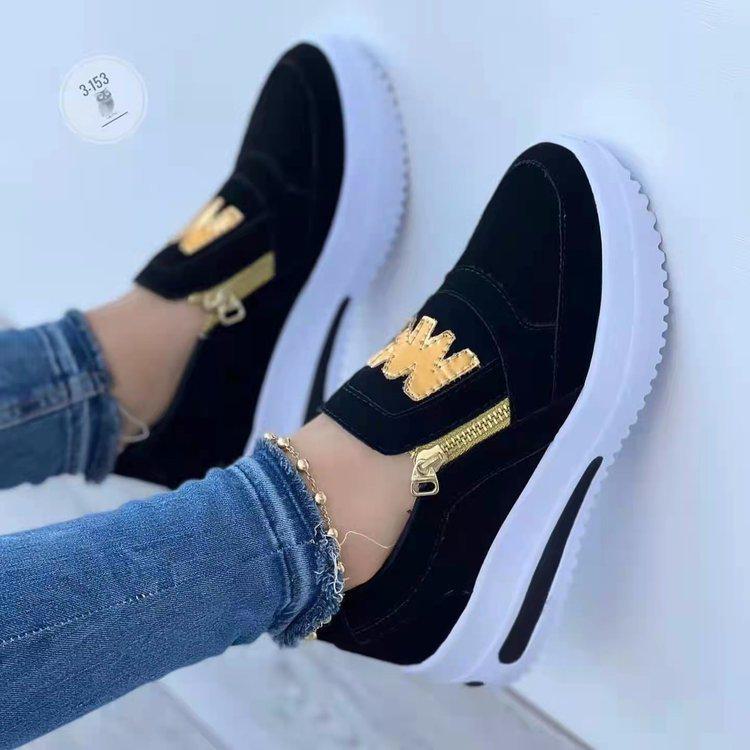 2022 Large Size Casual Sports Platform Shoes with Side Zipper