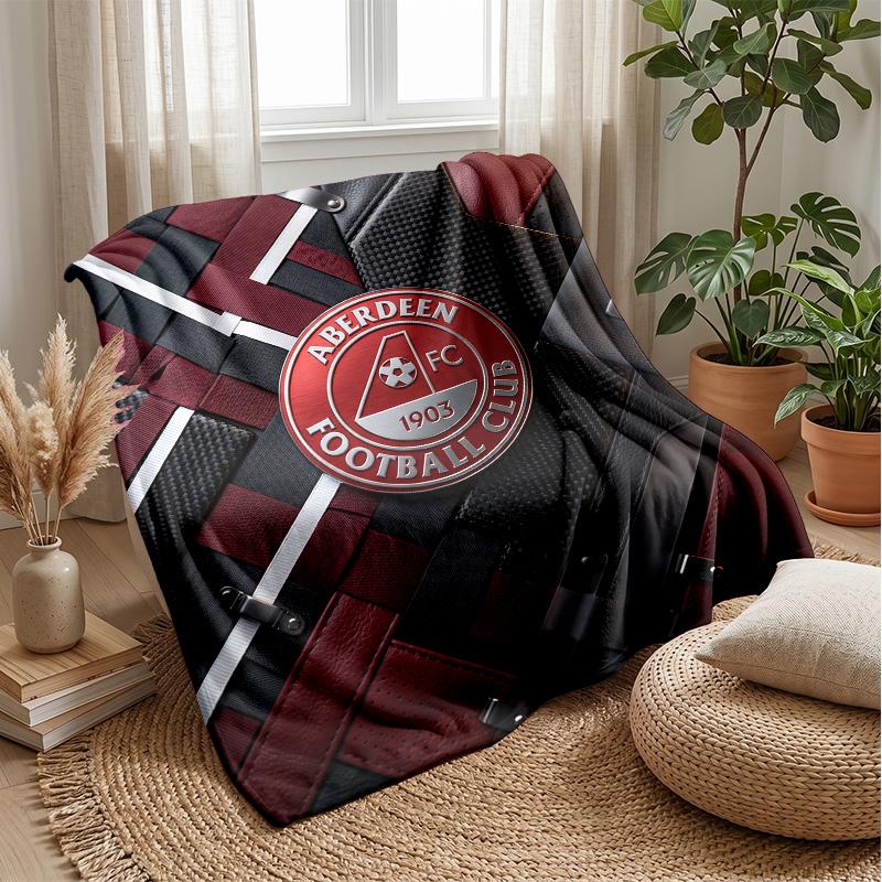 Coperta in Morbido Pile di Flanella Aberdeen FC Leggera Accogliente Calda Coperta Plaid per Divano Letto Arredamento Casa