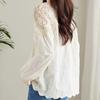Lace Shirt Women's Long Sleeved Hollowed Out Plus Size Women's Shirt Autumn Design Sense Chic Top