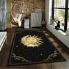 Gold Moon and Sun Pattern Rug, Dreamy Style Suitable for Use As an Anti-slip Game Mat for Living Room and Bedroom Sofas