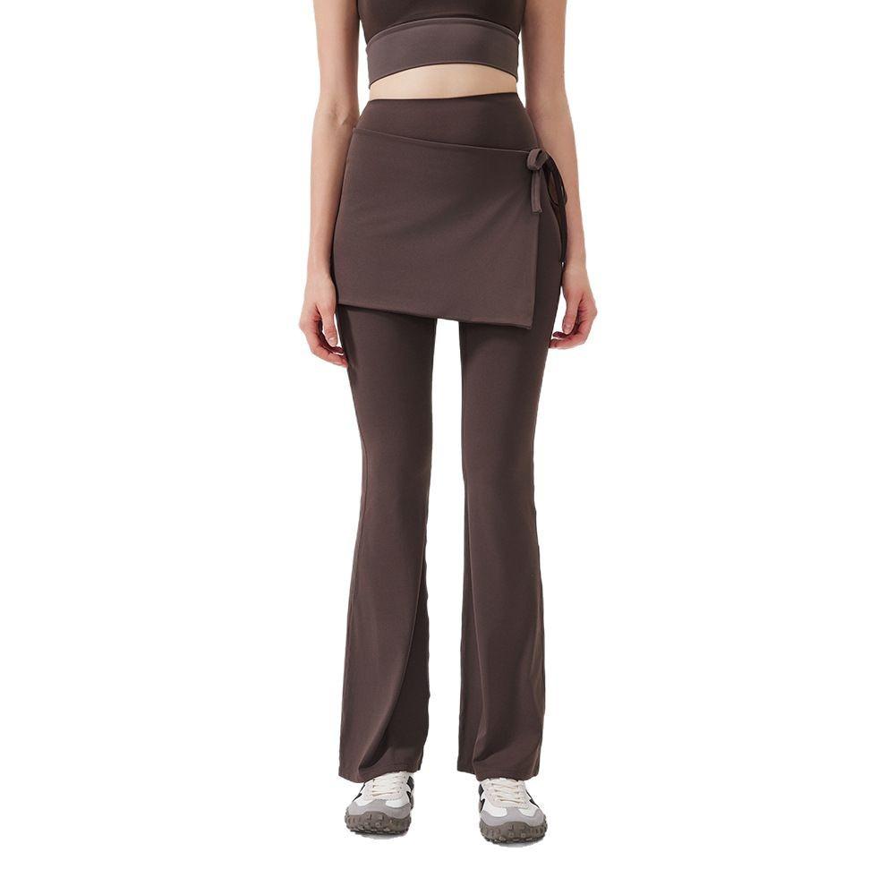 Sweatpants two-piece set, high waist cool antibacterial yoga pants, fart curtain wear, running breathable fitness bell pants