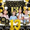 145 Pcs 13th Birthday Party Supplies Set for 24 Guests Official Teenager 13th Party Decorations Kit Plates Backdrop Tablecloth Balloons Banner for